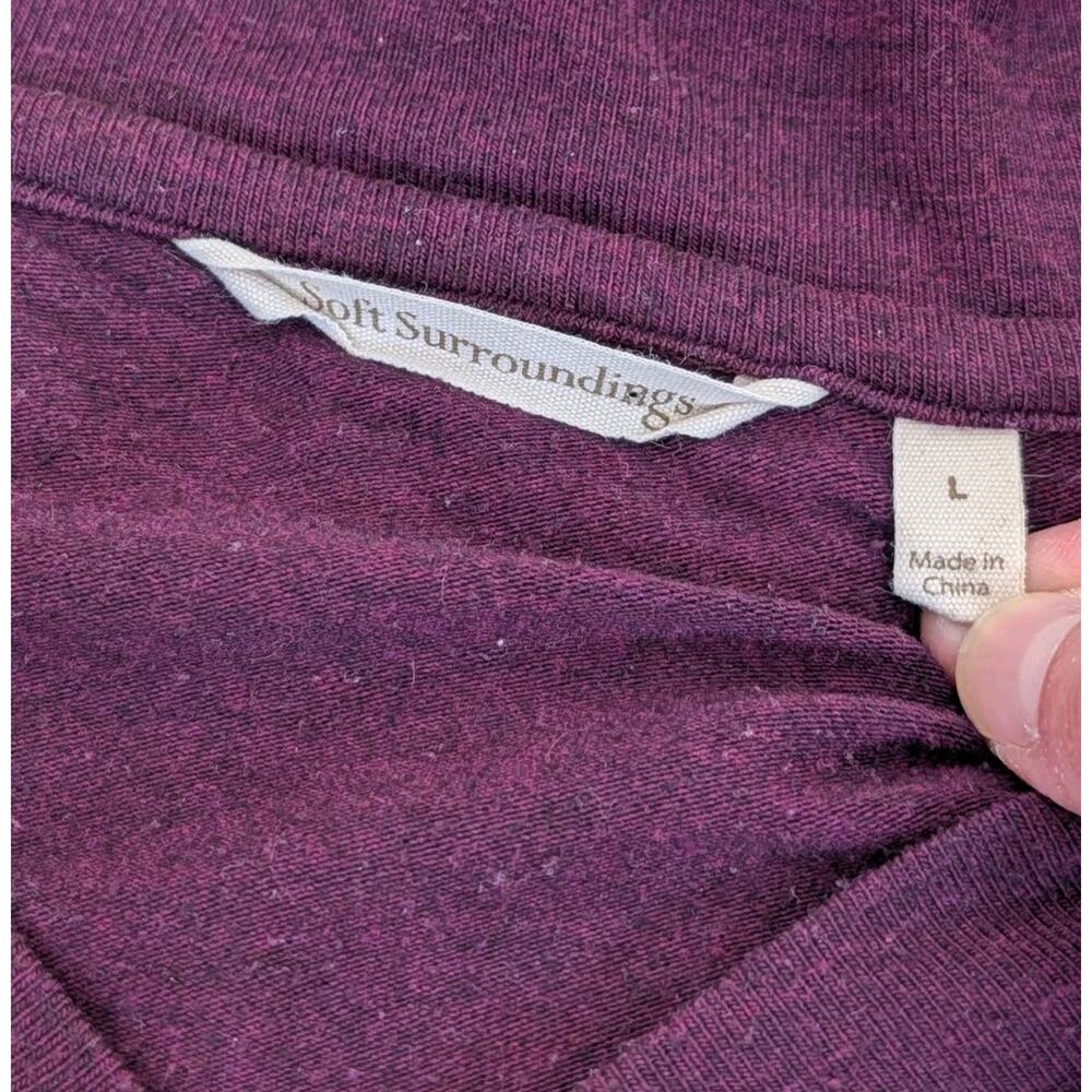 Soft Surrounding Madeleine Tunic Blouse Top V-Neck Size Large Plum Purple - Picture 7 of 11